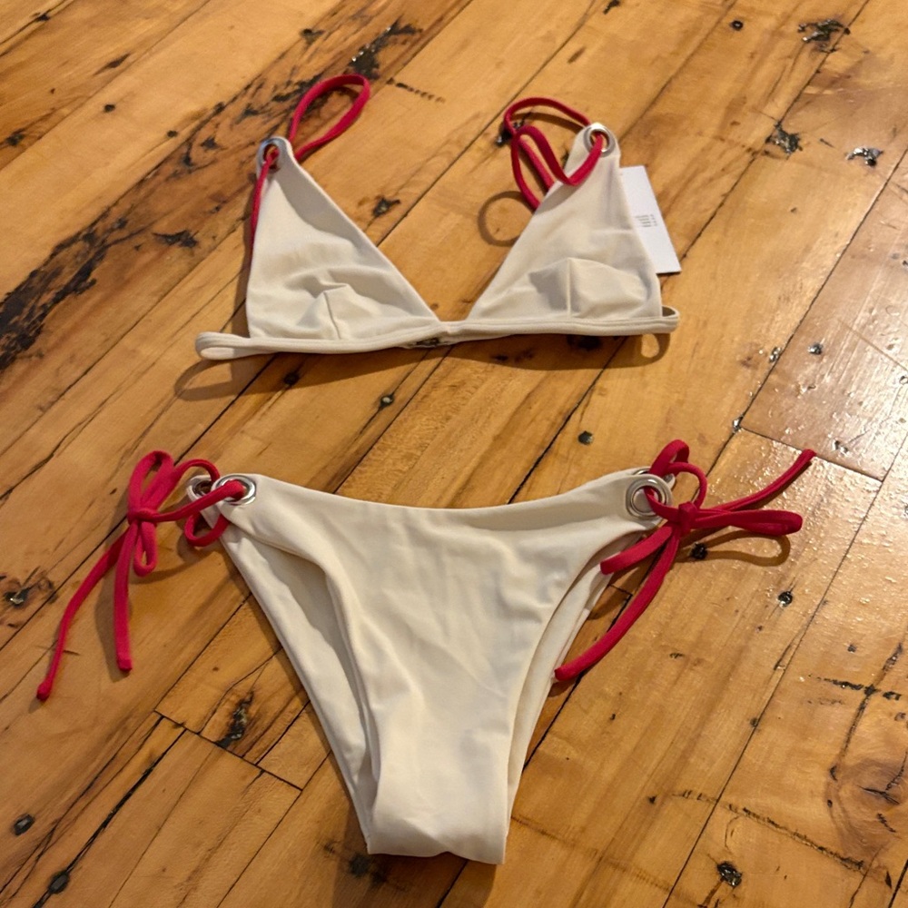REVOLVE Ivory and Fuchsia Bikini